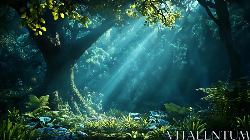 Volumetric Light Diffusion Through Layered Woodland Canopy