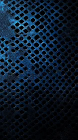 Corroded blue metal lattice with staggered diamond apertures