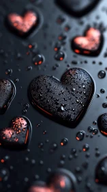 Molten Hearts Glow Against Liquid Darkness Itself