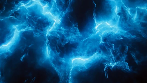 High-energy blue plasma filaments in turbulent nebular void