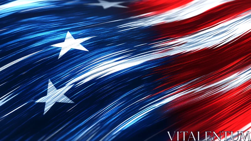 Flag-inspired tricolor surface uses elongated metallic strokes