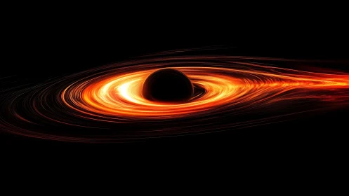 Black hole accretion disk burns through deep space void.