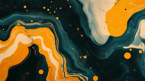 Solar Rivers on Midnight Seas in flowing abstract orbits.