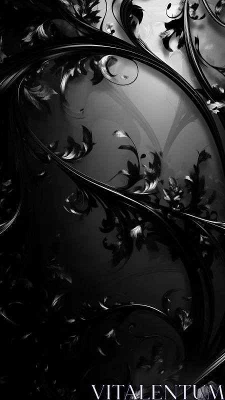 Nocturne vines curling through silver-shadowed silence.