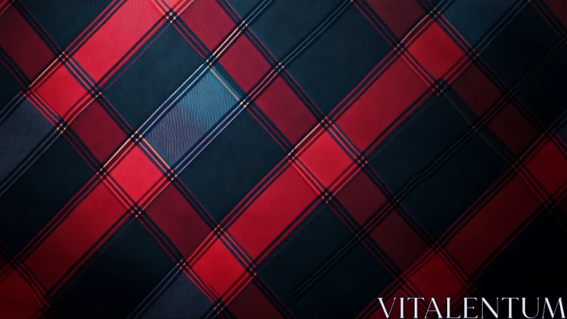 Red tartan pattern shows diagonal navy crossing lines.