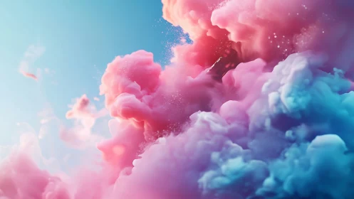 Vibrant pastel nebula clouds swirl through turquoise sky.