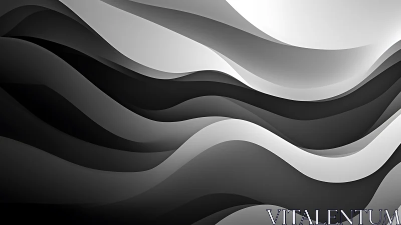 Monochrome tide of layered waves in sculpted grayscale flow.