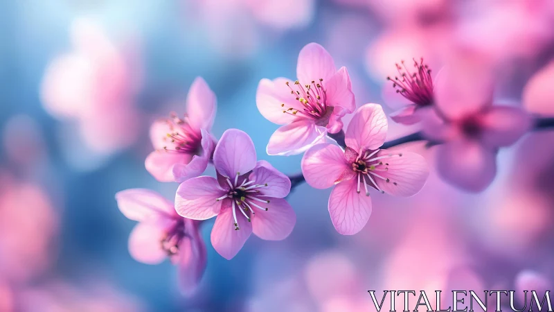 Cherry Blossoms Dancing Through Soft Focus Dreamscape