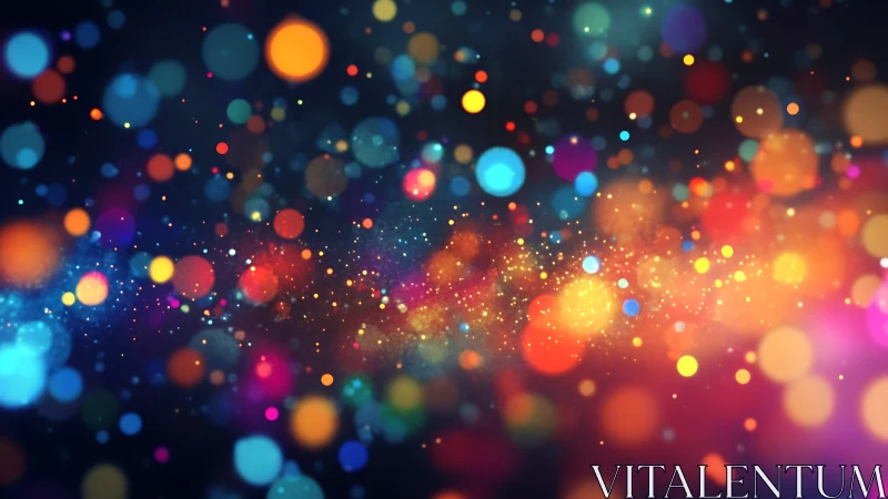 Digital painting of luminous abstract bokeh particle field.
