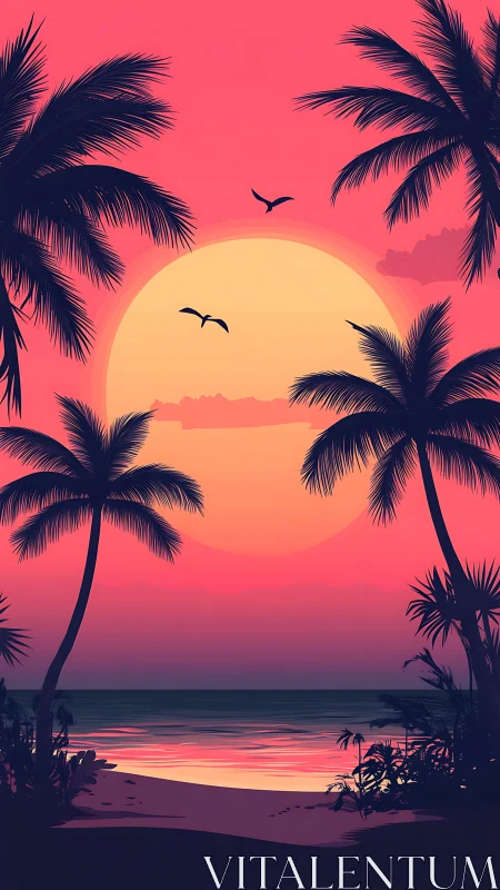 Sunset palms welcoming a dreamy, laid-back beach escape.