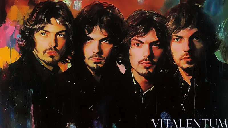 Portrait sequence of four similar male faces in stylized lighting