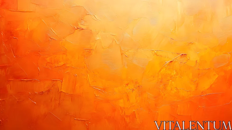 Vibrant orange abstract textured painting with warm gradient tones.