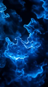 Photorealistic macro plasma waves in electric blue motion.