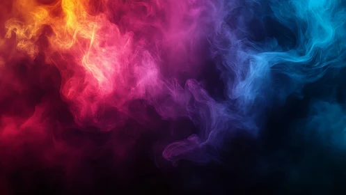 Chromatic smoke currents drift like neon storm spirits