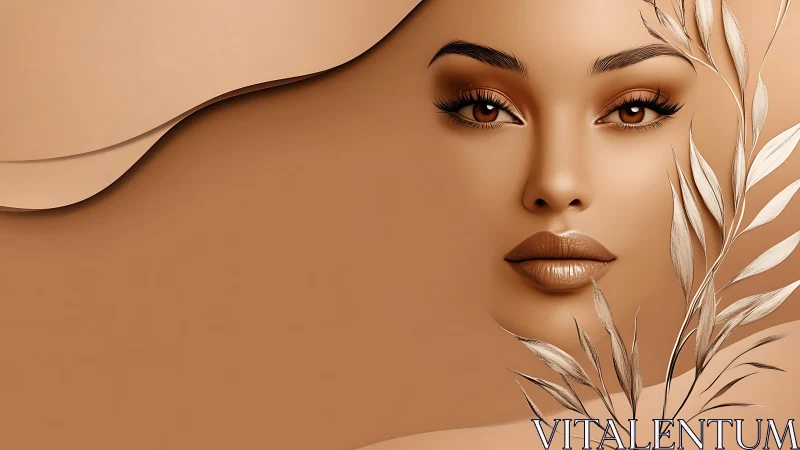 Velvet sand muse emerging from sculpted paper waves.