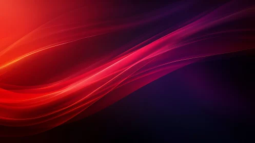 Digital painting of flowing crimson light wave ribbons.