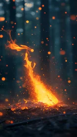 Mesmerizing Wildfire Dance with Glowing Embers