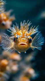 Macro portrait isolates ornate juvenile fish in vivid focus