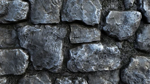 Weathered stone wall with irregular gray rock blocks.