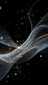 Luminous dust streamers in flowing abstract light ribbons.