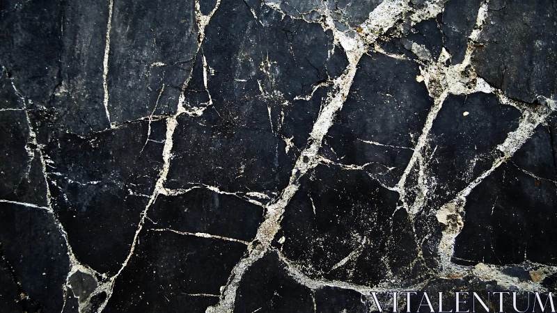 Black Marble Surface with White Veins, Abstract Natural Texture.
