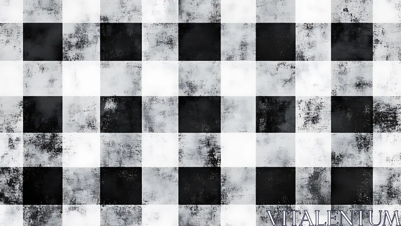 Grunge checkered grid plays chess with light and shadow