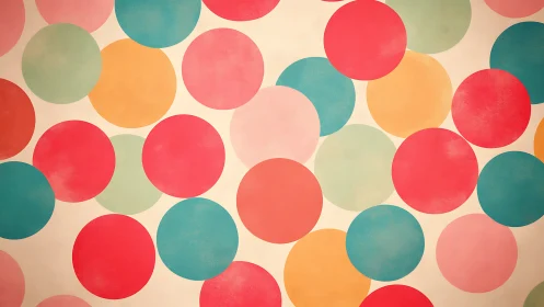 Regular arrangement of multicolored circular shapes pattern.