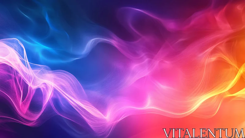 Flowing neon waves dance across a glowing color horizon