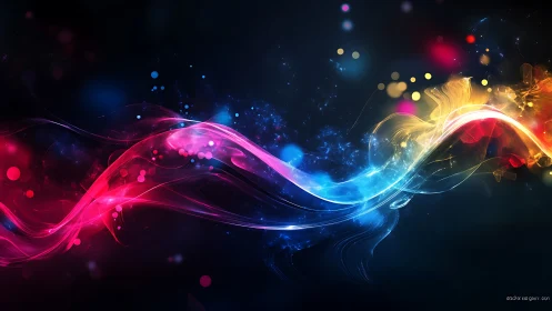 Prismatic energy ribbons dance across a cosmic midnight stage.