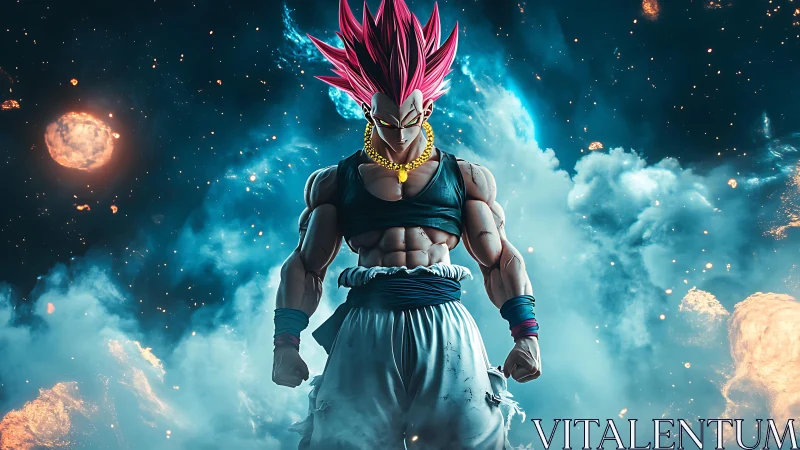 Cosmic warrior cools galaxies with a storm of neon rage