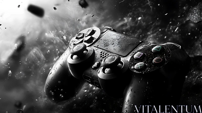Dynamic game controller in cinematic splash of motion.