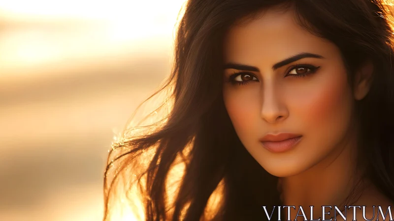 Golden hour gaze ignites a portrait of quiet fire.