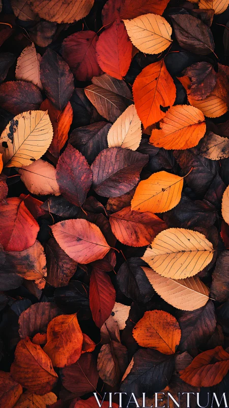 Warm autumn leaves rest in a cozy, colorful forest blanket