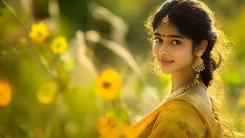 Sunlit gaze turns wildflower field into quiet golden music