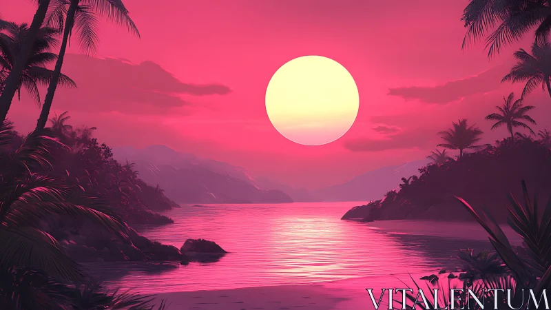 Neon tropics hold the sun like a glowing sugar pearl