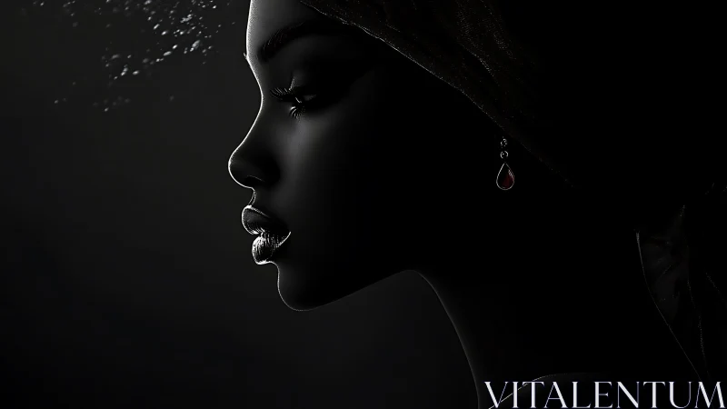 Softly lit profile of a woman in quiet midnight reflection.