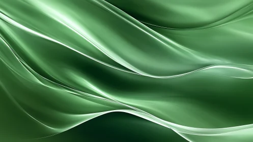 Emerald glass waves flowing in layered abstract motion.