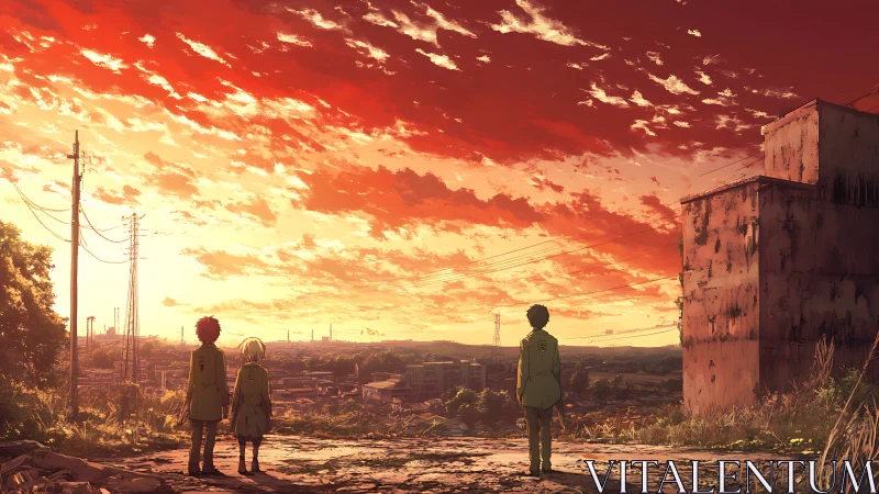 Sunset promises above a quiet town and three young hearts.