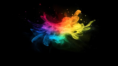 Colorful swirling paint cloud celebrates bold creative energy