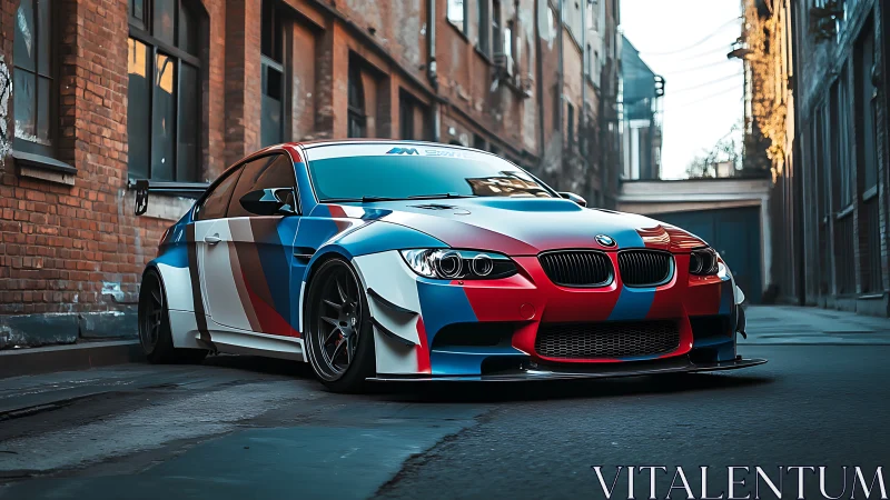 Track-prepped BMW coupe with aero widebody and tri-color livery