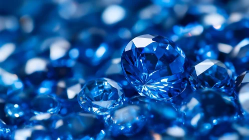 Sapphire sparks tumble through a sea of glittering blue facets
