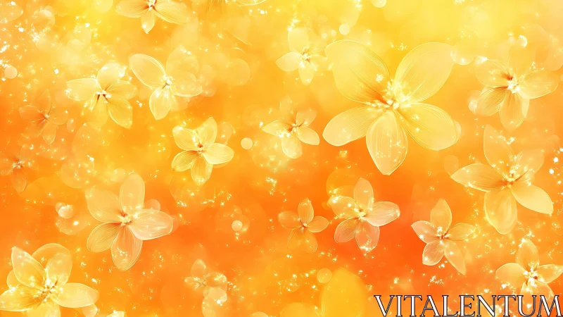 Golden Petals Dance in Luminous Bokeh Reverie