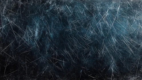 Scratched Dark Metal Texture with Blue Tones, Abstract Background.