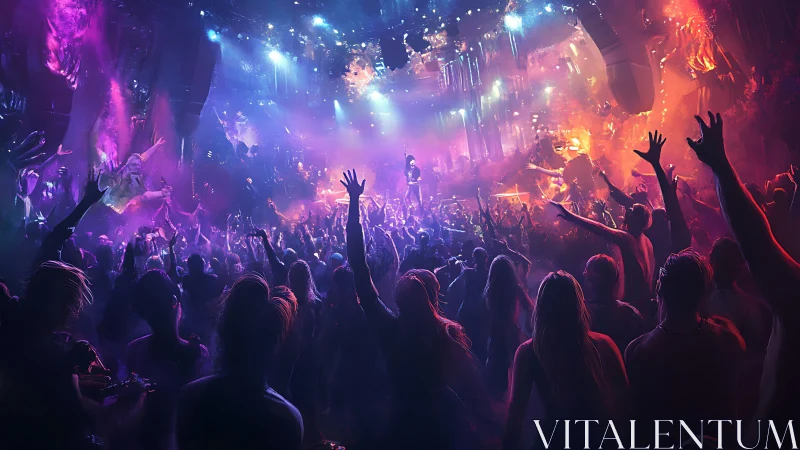 Neon rave cosmos erupts around a blazing digital stage dream.