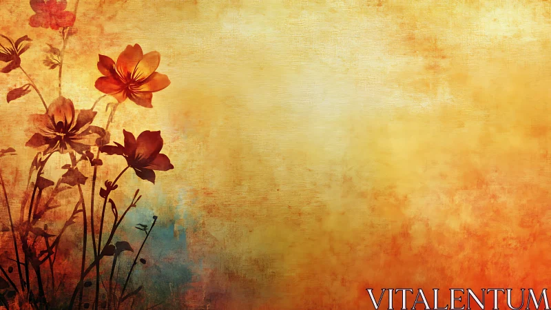 Warm Flowers: Nature's Golden Glow with Vibrant Red Blooms.