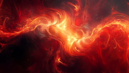 Solar firestorm nebula flows through deep cosmic void.