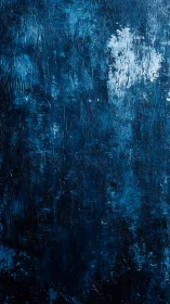 Stratified cobalt pigment field with eroded impasto turbulence.