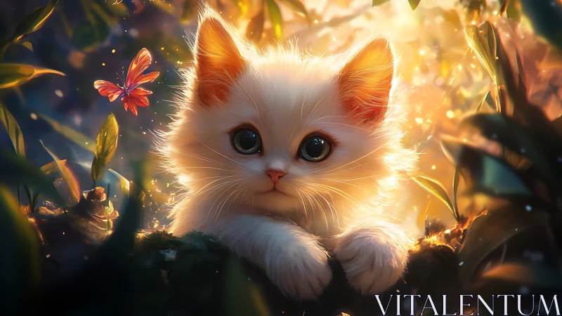 Luminescent Feline Guardian Emanates Ethereal Warmth