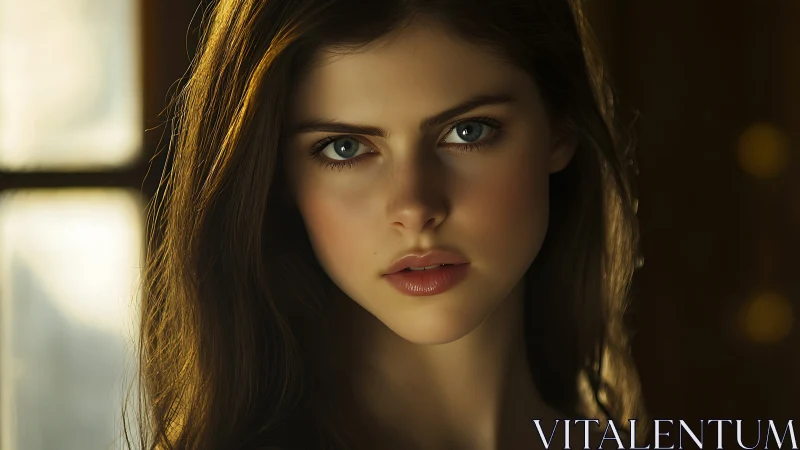 Soft window light reveals an intimate, contemplative portrait