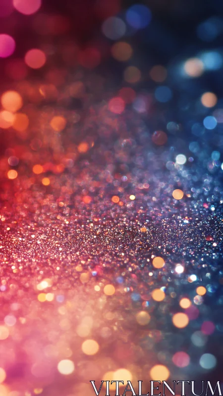 Colorful glitter surface shows multicolored bokeh lights